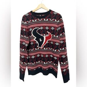 NFL Navy and Red Crewneck Sweater Houston Texans
